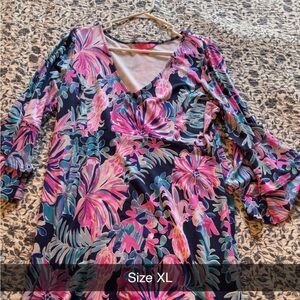 Lilly Pulitzer Floral V-Neck Dress